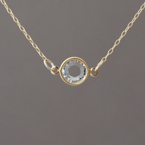 Clear Swarovski Crystal Gold Fill Necklace