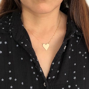 Bold Heart Pendant Necklace – Gold Fill, Sterling Silver, or Rose Gold – Minimalist Statement Jewelry – Gift for Her - Handmade Statement