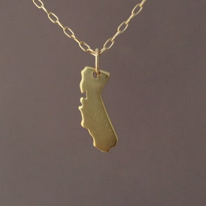 Tiny Gold CALIFORNIA State Necklace also in Silver and Rose Gold Fill image 2