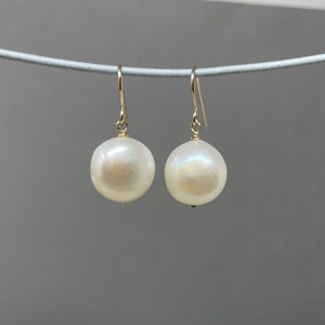 LARGE Pearl Drop Earrings in Gold Fill, Rose Gold Fill, or Silver
