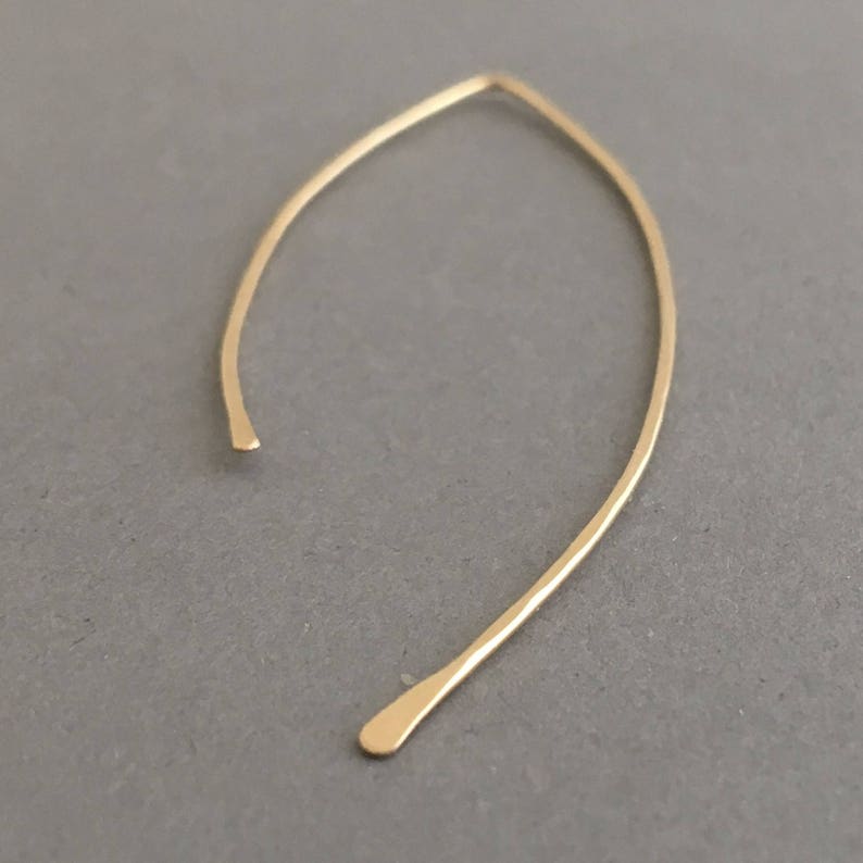 Hammered Wire Wishbone Threader Earrings in Gold Fill Rose Etsy