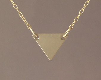 Double Connected Gold Fill Triangle Necklace also in Silver and Rose Gold Fill