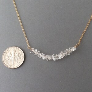 Herkimer Diamond Beaded Necklace available in gold, rose gold, or silver image 5