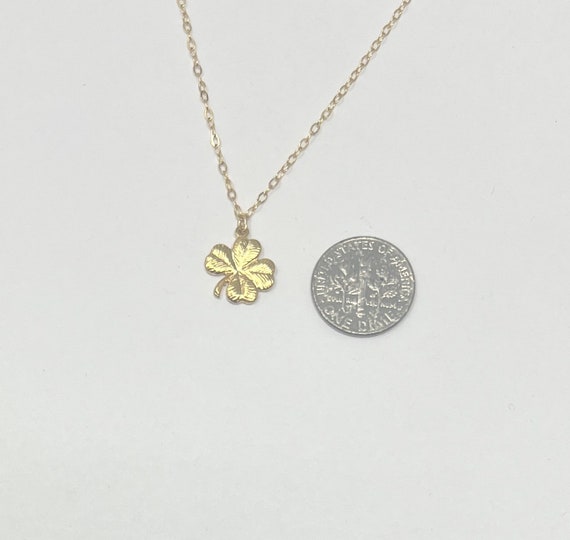Detailed Small Gold Four Leaf Clover Necklace - Etsy