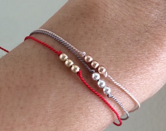 Three Wishes Beaded Gold Fill Bracelet also available in Silver and Rose Gold Fill