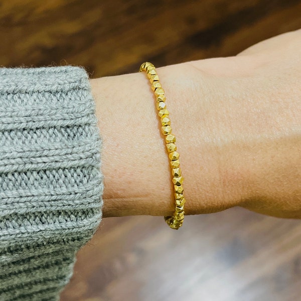 Gold Nugget Bracelet Etsy