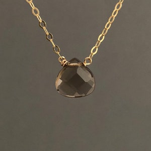 Brown Smoky Quartz Necklace available in gold, rose gold, or silver image 3