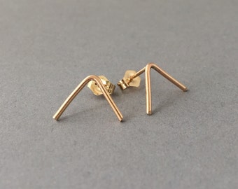 VV Mountain Post Earrings Gold Fill, Rose Gold Fill, or Sterling Silver
