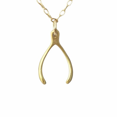 Medium Gold Wishbone Necklace Also in 