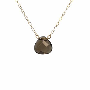 Brown Smoky Quartz Necklace available in gold, rose gold, or silver image 2