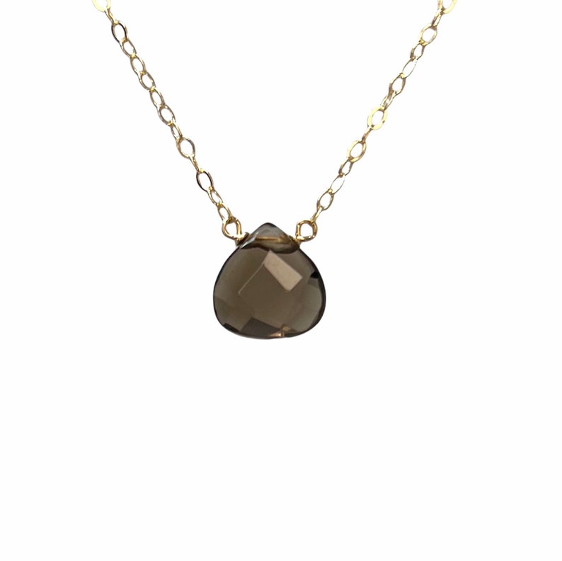 Brown Smoky Quartz Necklace available in gold, rose gold, or silver image 2