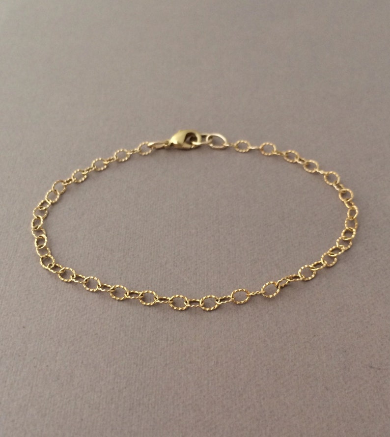 Twisted 14k Gold Fill Chain Bracelet Etsy