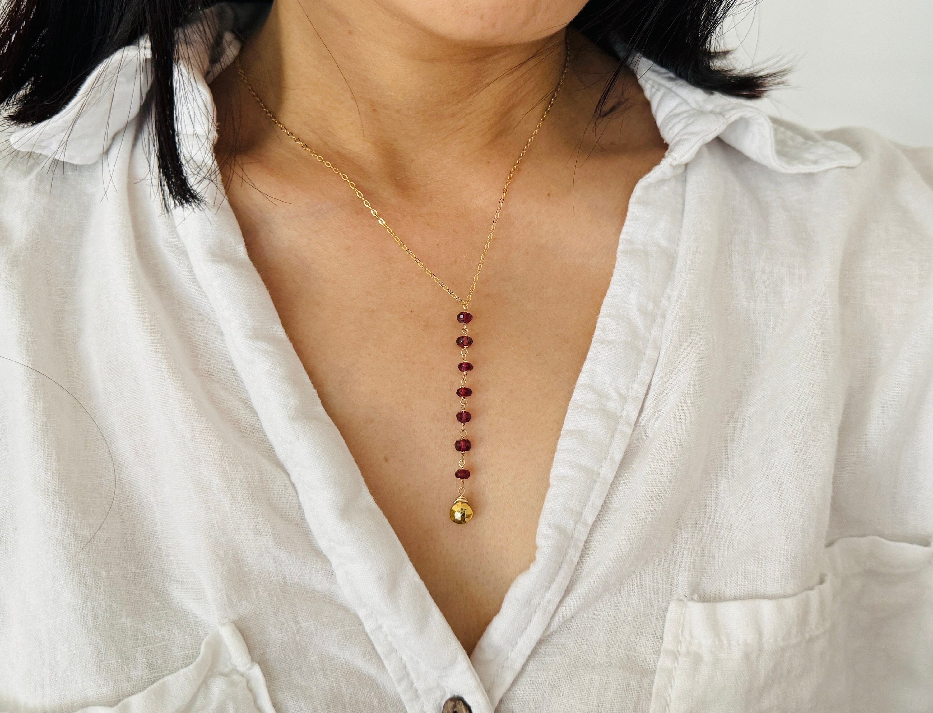 Beaded Drop Necklace Etsy Canada