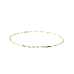 Custom STONE Morse Code Bracelet – 14k Gold Fill, Sterling Silver, Rose Gold – Personalized Birthstone Bar Bracelet – Hidden Message Jewelry