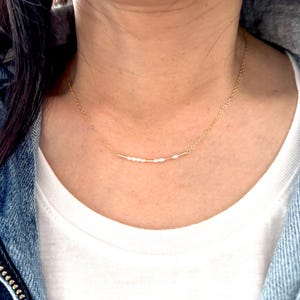 Custom Morse Code Necklace with White Pearls Gold Fill or Sterling Silver | Minimalist Personalized Jewelry | Secret Message | Gift for Her