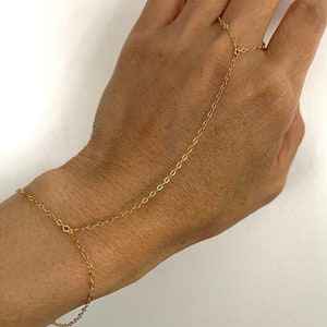 Waterproof Gold Fill Hand Chain Bracelet Sterling Silver Rose Gold | Adjustable Minimalist Bracelet | Simple Everyday | Summer Beach Jewelry