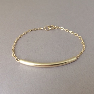 Gold Fill Curved Bar Bracelet