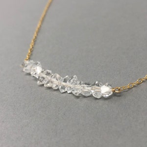 Herkimer Diamond Beaded Necklace available in gold, rose gold, or silver image 3