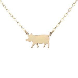 Pig Charm Necklace in Gold, Silver, and Rose Gold