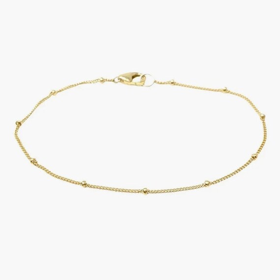 Satellite Chain Anklet Sterling Silver Adjustable Length Satellite Chain Anklet Sterling Silver Adjustable Length