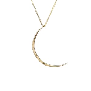 Large Crescent Moon Necklace – 14k Gold Fill, Rose Gold  or Sterling Silver – Boho Celestial Jewelry – Handmade Lunar Pendant – Gift for Her