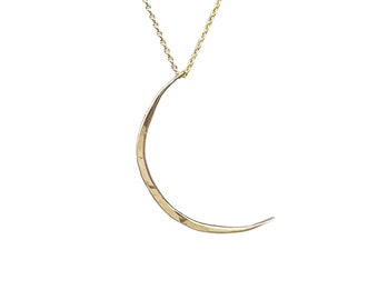 LARGE Crescent Moon Gold Fill Necklace also in Sterling Silver and Rose Gold Fill