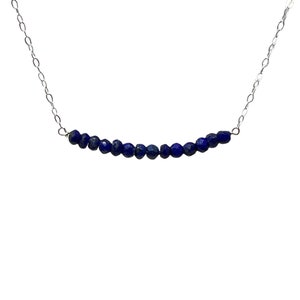Blue Lapis Beaded Necklace Gold, Rose Gold, or Silver // Handmade Gift Gemstone image 6