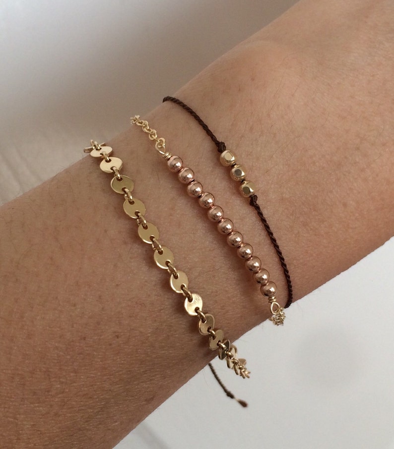 Gold Fill Beaded Bracelet Also Available in Silver and Rose | Etsy