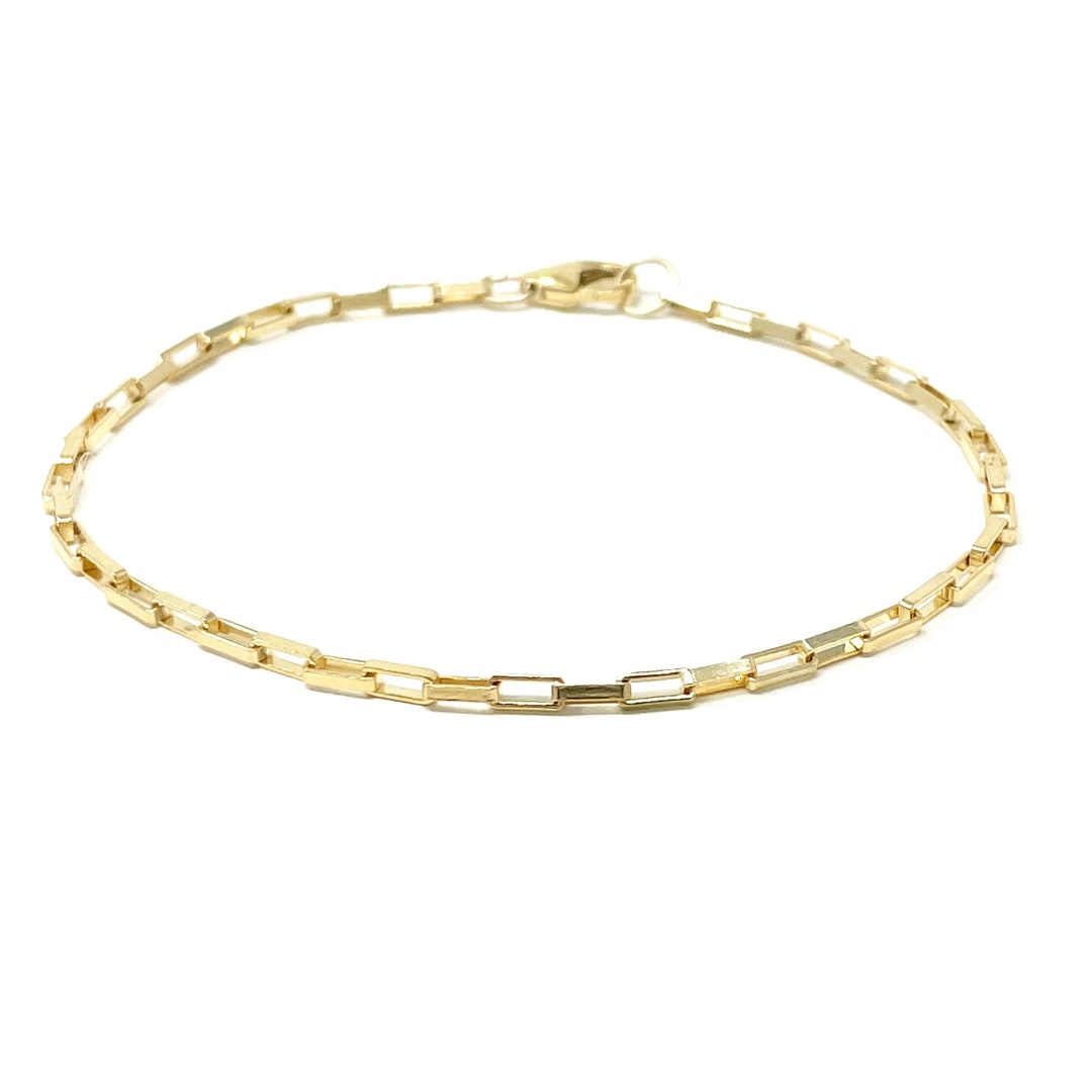 Gold Bar Link Bracelet Also Available in Silver Everyday - Etsy