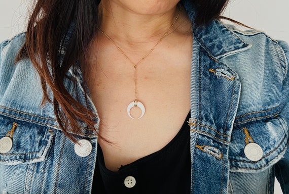 Crescent bone hotsell necklace