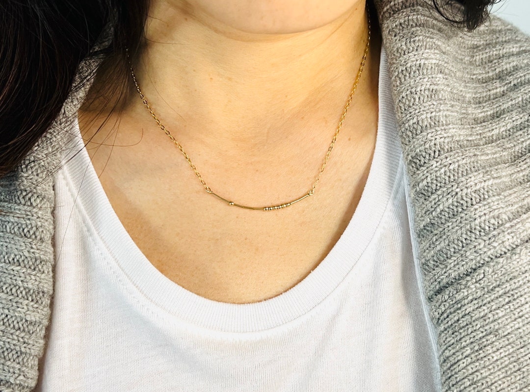 CUSTOM Gold Fill Morse Code Necklace Also in Sterling Silver - Etsy