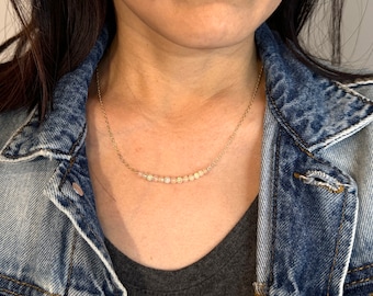 Ethiopian Opal Beaded Gold Necklace also in Silver or Rose Gold