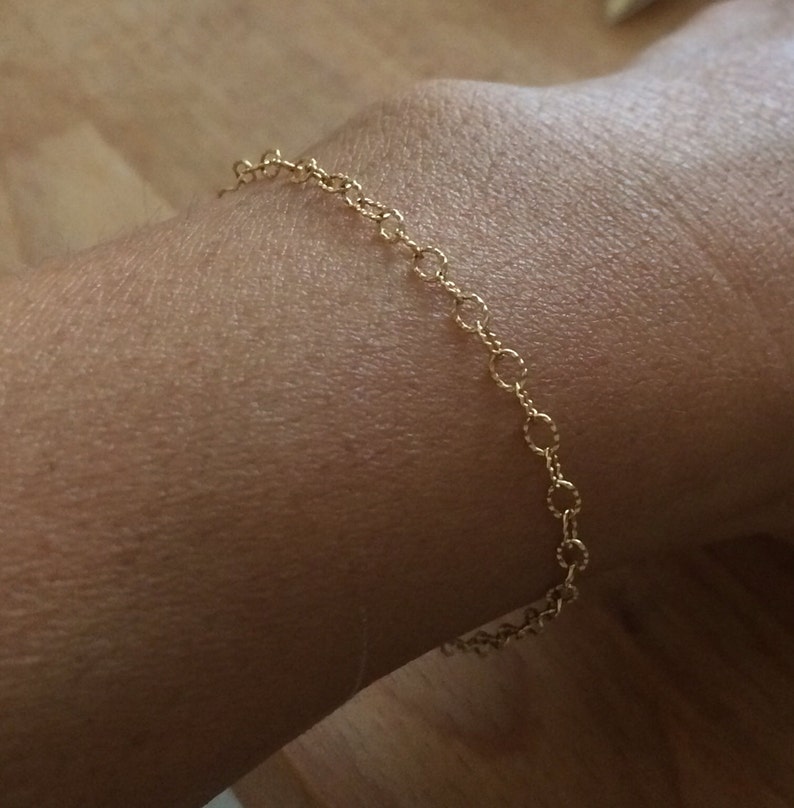 Twisted 14k Gold Fill Chain Bracelet Etsy