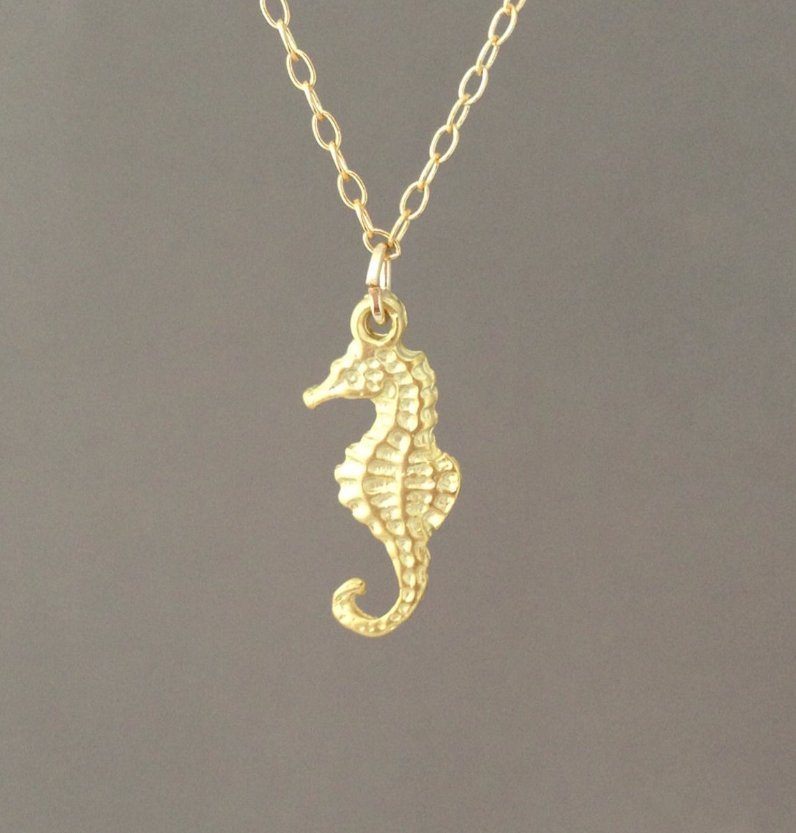 Gold Seahorse Necklace Also in Silver Etsy