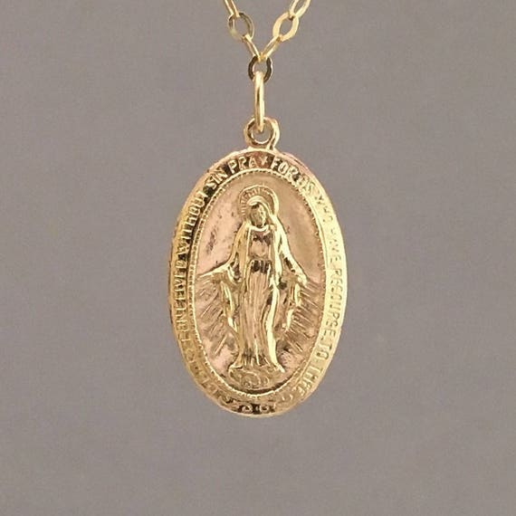 OVAL Virgin Mary Necklace Available in Gold Fill or Sterling