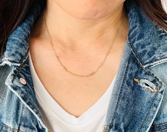 Dots and Lines Custom Word or Phrase Morse Code Necklace in Gold Fill or Sterling Silver - Personalized Necklace