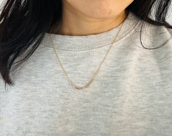 Custom FINE CHAIN Small Bar Morse Code Necklace  in Gold Fill, Sterling Silver, Rose Gold - Personalized Necklace