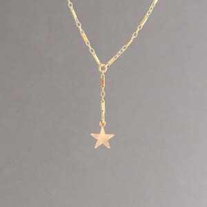 Single Star Bar Lariat Necklace available in Gold or Silver image 6