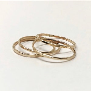 Gold Fill Hammered Stackable Ring also in Rose Gold and Sterling Silver - Custom Stackable Ring - Handmade Everyday Jewelry