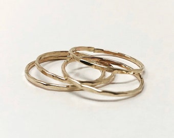 Gold Fill Hammered Stackable Ring also in Rose Gold and Sterling Silver - Custom Stackable Ring - Handmade Everyday Jewelry