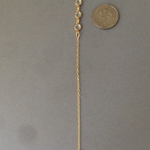 THREE Crystal Gold Y Lariat Drop Necklace also in Silver and Rose Gold image 4