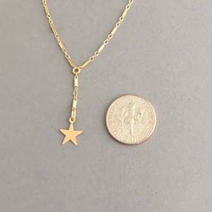 Single Star Bar Lariat Necklace available in Gold or Silver image 3