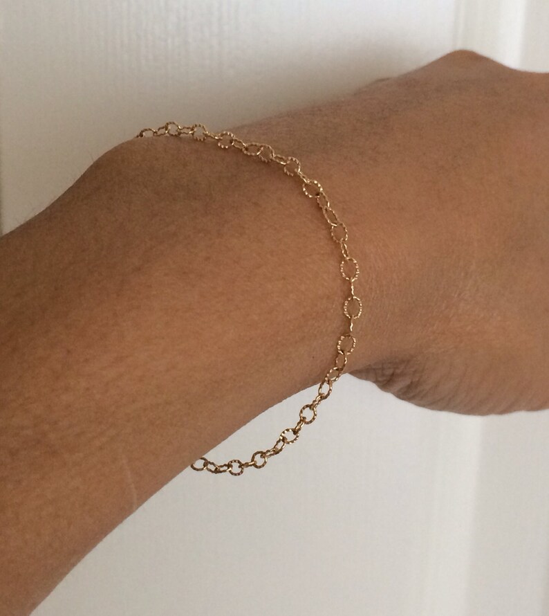 Twisted 14k Gold Fill Chain Bracelet Etsy