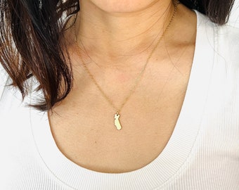 Tiny Gold CALIFORNIA State Necklace also in Silver and Rose Gold Fill