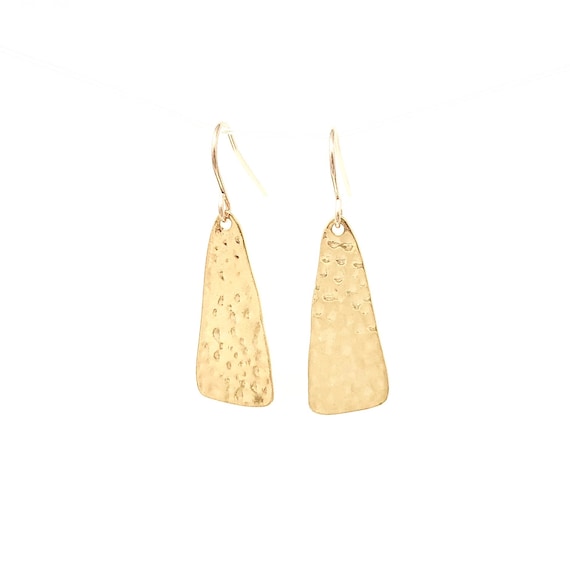 River Stone Hammered Gold Disc Clip-On Earrings | Van Peterson London