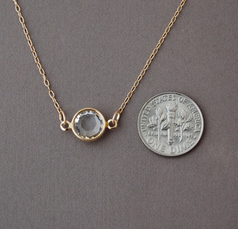 Clear Swarovski Crystal Gold Fill Necklace - Etsy