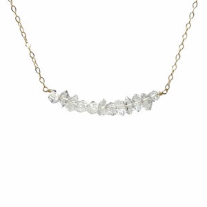 Herkimer Diamond Beaded Necklace available in gold, rose gold, or silver image 1