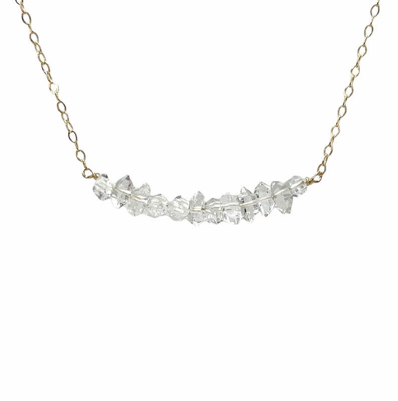 Herkimer Diamant Perlenkette in Gold, Roségold oder Silber erhältlich Bild 1