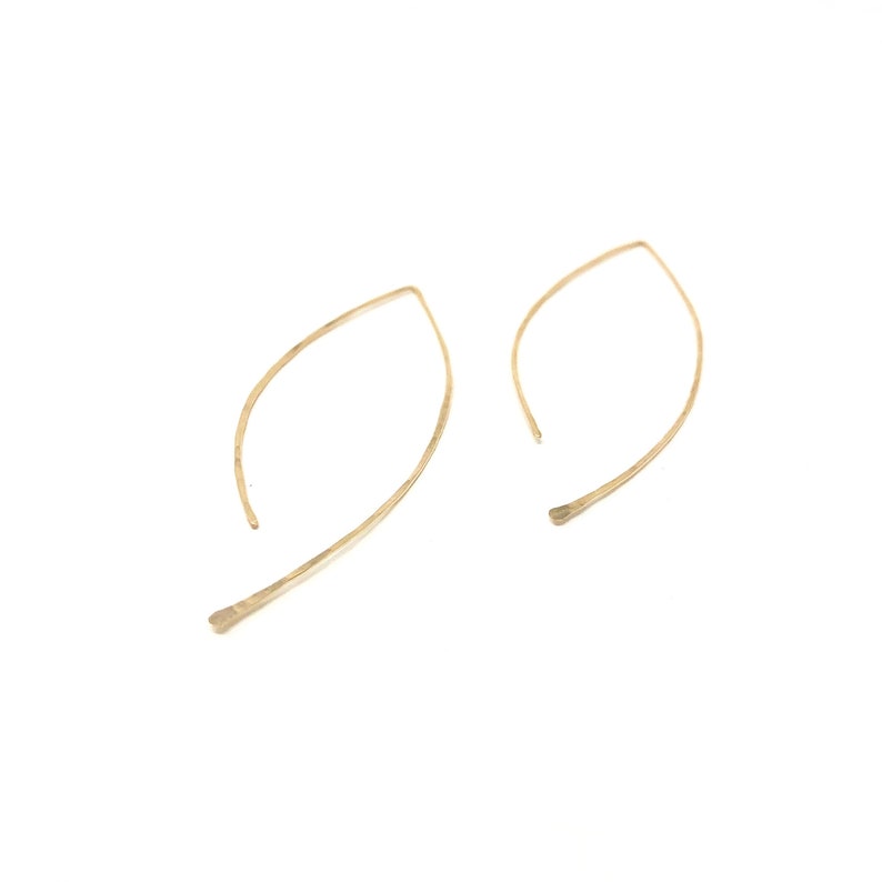 Hammered Wire Wishbone Threader Earrings in Gold Fill Rose Etsy