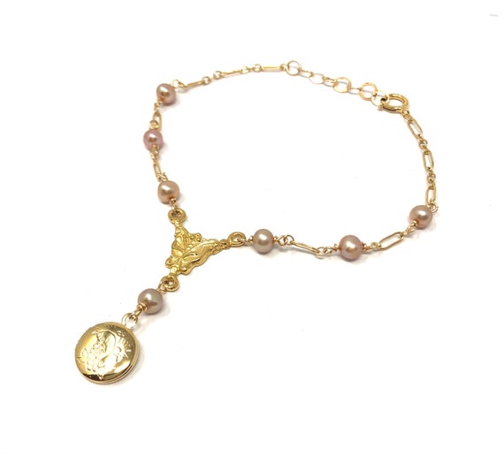 Yellow Gold Rosary Bracelet, 14k Gold Crucifix Rosary Bracelet - 77-5 | eBay